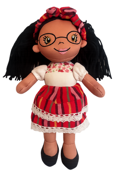 Handmade Huggable Rag Doll with Glasses – 100% Spandex Cotton, Ultra-Soft Polyester Stuffing | Perfect Gift for All Occasions, 24 units per case