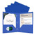 BAZIC Blue Color 2-Pockets Poly Portfolio w/ 3 Prongs, 100 units per case