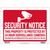 Security Notice Sign 9x12 Inch Durable Red Banner, 24 units per case