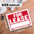 12x16 For Lease Sign Red/White, 24 units per case