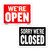 12x16 Inch Open Sign with Closed Sign on Back - Durable Banner, 24 units per case
