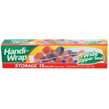 Storage Bags 15Ct Gallon Zipper Handi-Wrap, 12 units per case