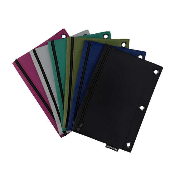 Pencil Pouch - Reinforced Grommet Holes - Assorted Colors, 96 units per case