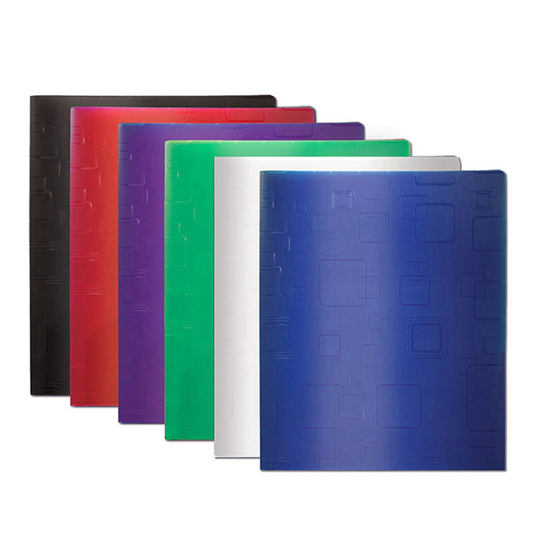 BAZIC Cubic Embossed 2-Pocket Poly Portfolio