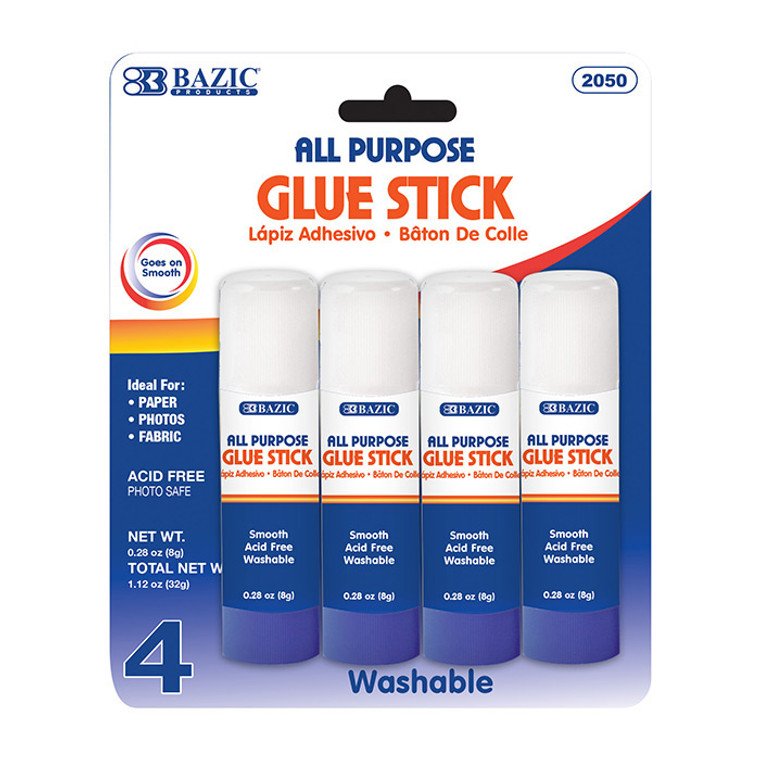 BAZIC 0.28 oz (8g) Premium Glue Stick (4/Pack)