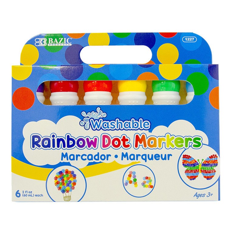 BAZIC 6 Colors Washable Dot Markers