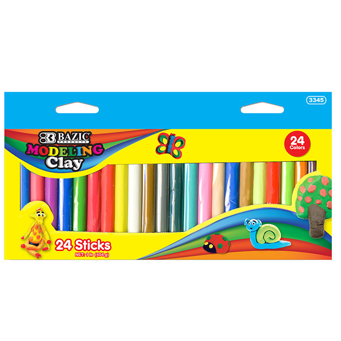 BAZIC 1 lb 24 Color Modeling Clay Sticks