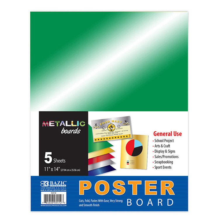 BAZIC 11" X 14" Metallic Poster Board (5/Pack)