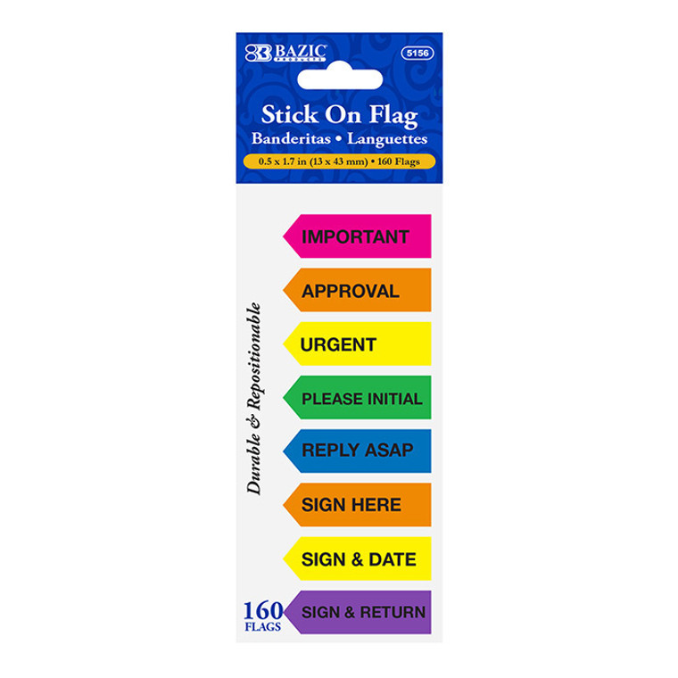 BAZIC 20 Ct. 0.5" X 1.7" Printed Arrow Flags (8/Pack)