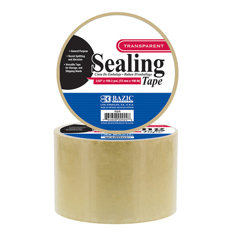 BAZIC 2.83" X 109.3 Yards Clear Packaging Tape