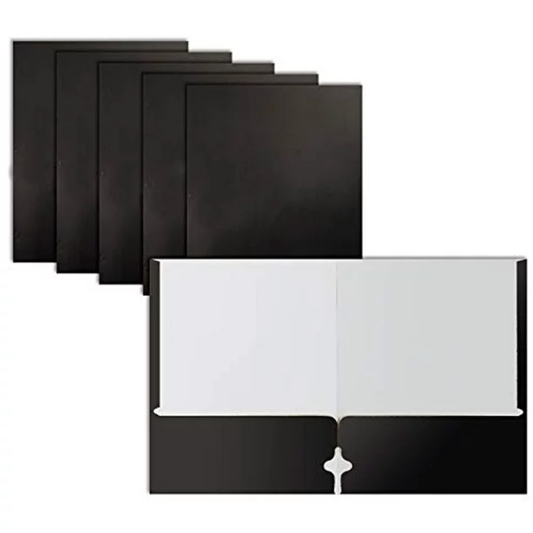 Paper Portfolios- 2 Pocket Black Colors-Pdq