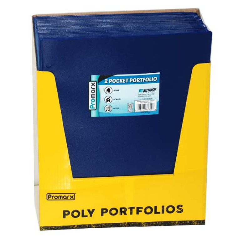 Promarx Blue 2-Pocket Poly Portfolio Folder