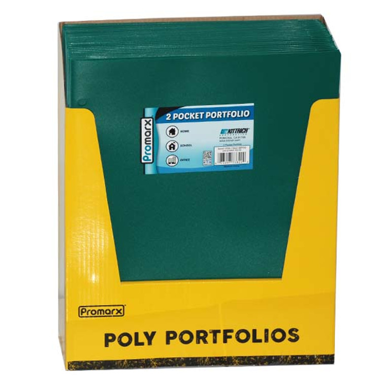 Promarx Green 2-Pocket Poly Portfolio Folder