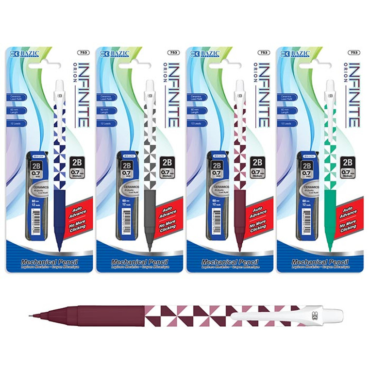 BAZIC Infinite Orion 0.7 mm Auto Lead Advance Mechanical Pencil w/ Ceramics High-Quality Lead