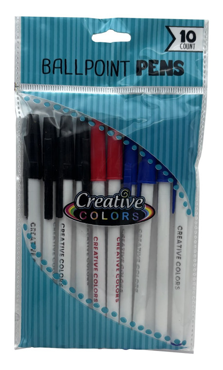 Stick Pens - 10Ct - Assorted Colors