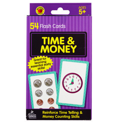 Flash Cards - Time and Money - 54 Count - Boxed