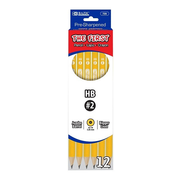 BAZIC #2 The First Jumbo Premium Yellow Pencil (12/Pack), 12 units