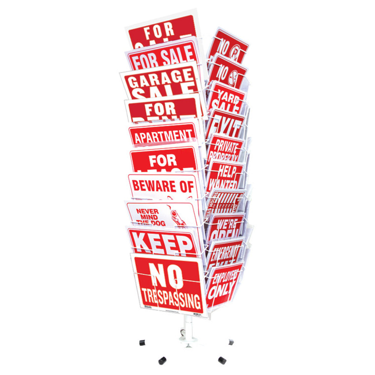 40-Slot Spinning Sign Display Rack for 9x12 & 12x16 Signs, 1 units per case