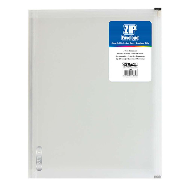 Clear A4/Letter Zip Envelope - Waterproof Poly, 24 units per case