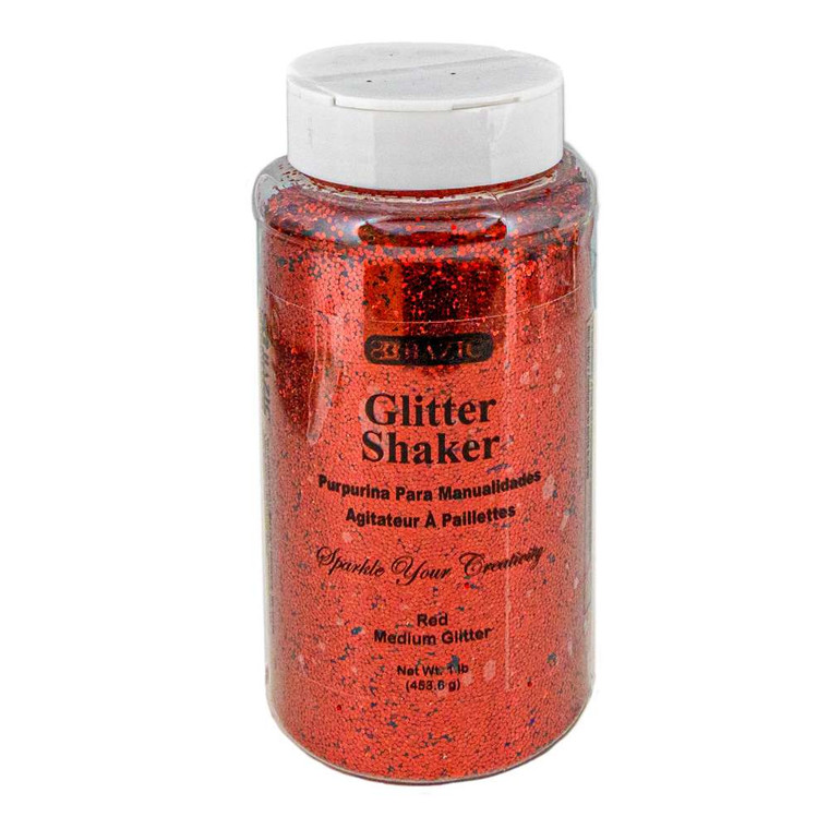 1lb (16 oz) Red Glitter, 12 units per case