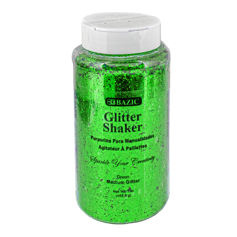1lb (16 oz) Green Glitter, 12 units per case