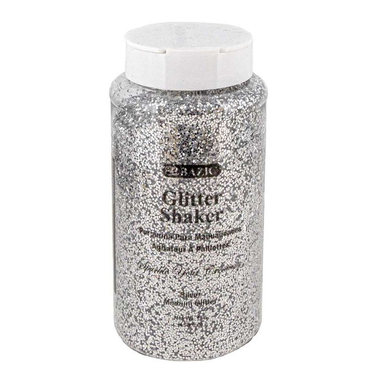 1lb (16 oz) Silver Glitter, 12 units per case