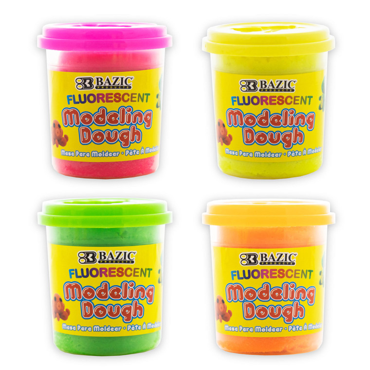 Modeling Dough, 4 Fluorescent Colors, 7.76 oz, 24 units per case