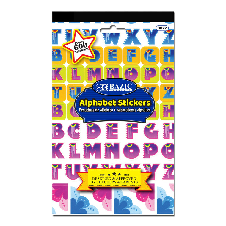 Alphabet Sticker Book - 600+ Rainbow Letters, 24 units per case