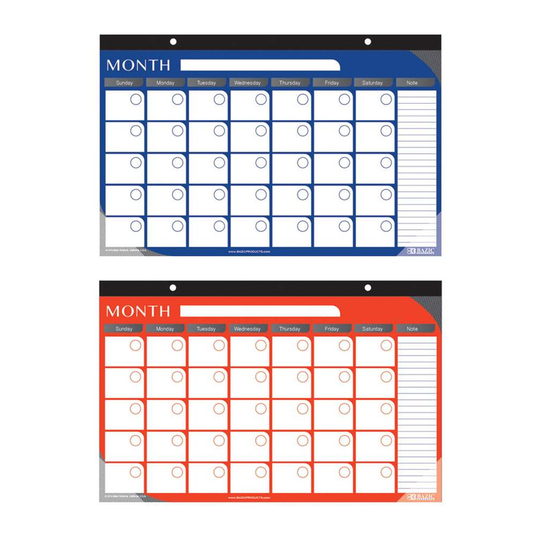 Undated Writing Pad Calendar, 17x11 Inch, 12 Months, 48 units per case