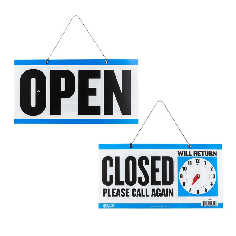 Closed Clock Sign with Open Sign 6x11.5, 24 units per case