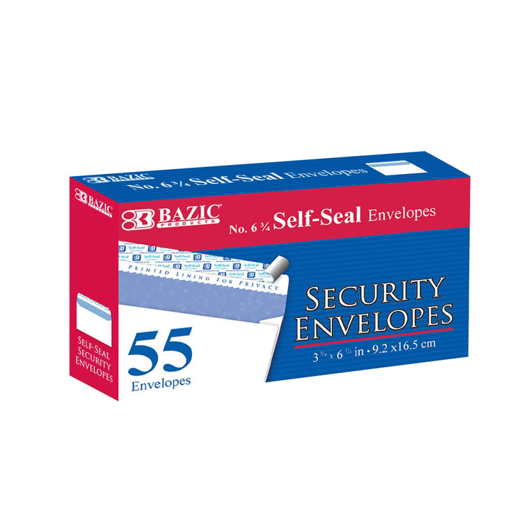 #6 3/4 Self-Seal Security Envelopes (55 Pack), 24 units per case