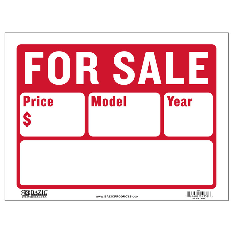 12x16 Inch For Sale Sign (2-Line) - Durable Weatherproof Banner, 24 units per case