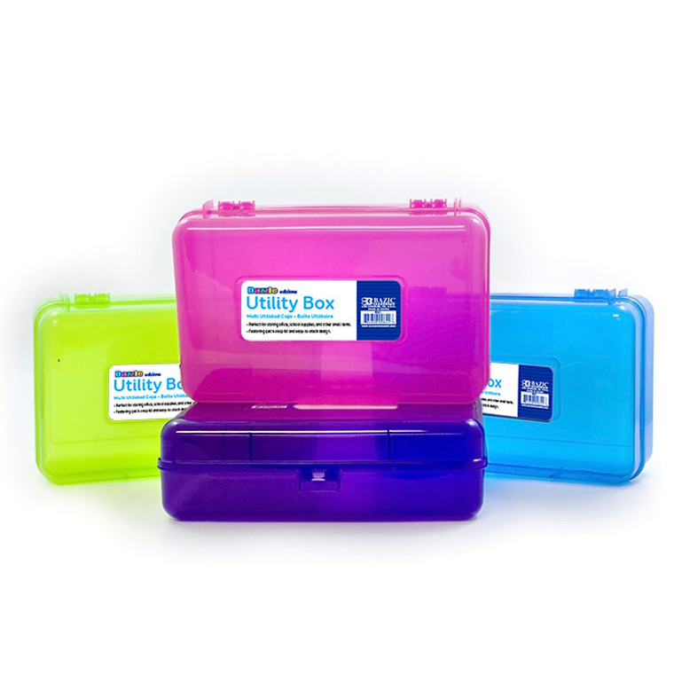Bright Colored Clear Plastic Multipurpose Utility Box