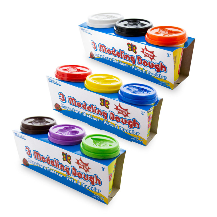 5 oz. Multicolored Modeling Dough, 3 Per Pack, 24 units per case
