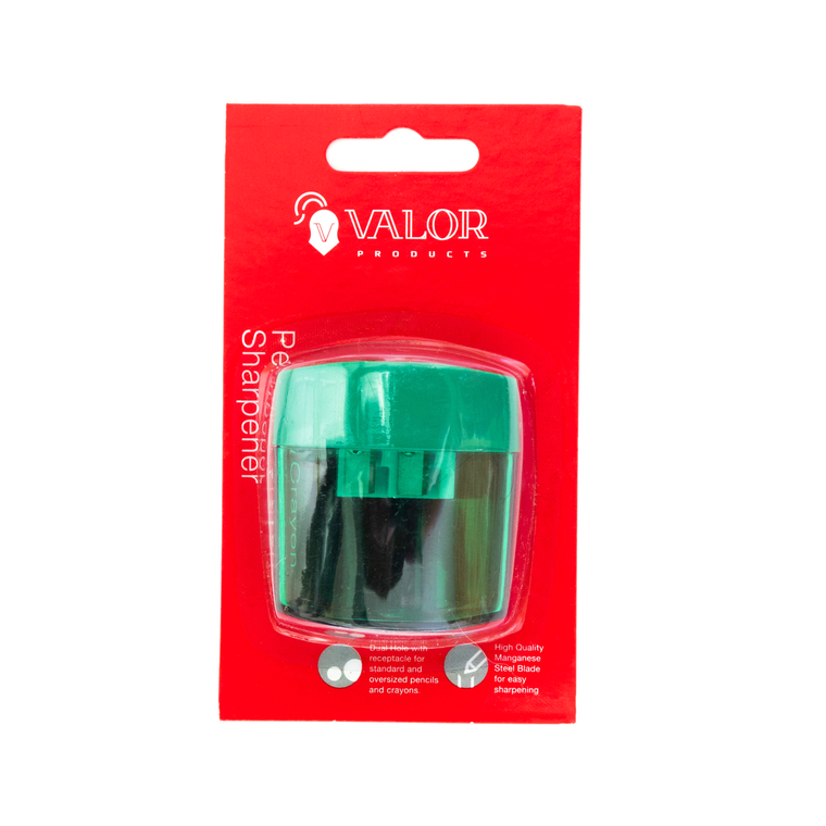 Asst Color Clear Dual-Hole Pencil, Crayon Dome Sharpeners