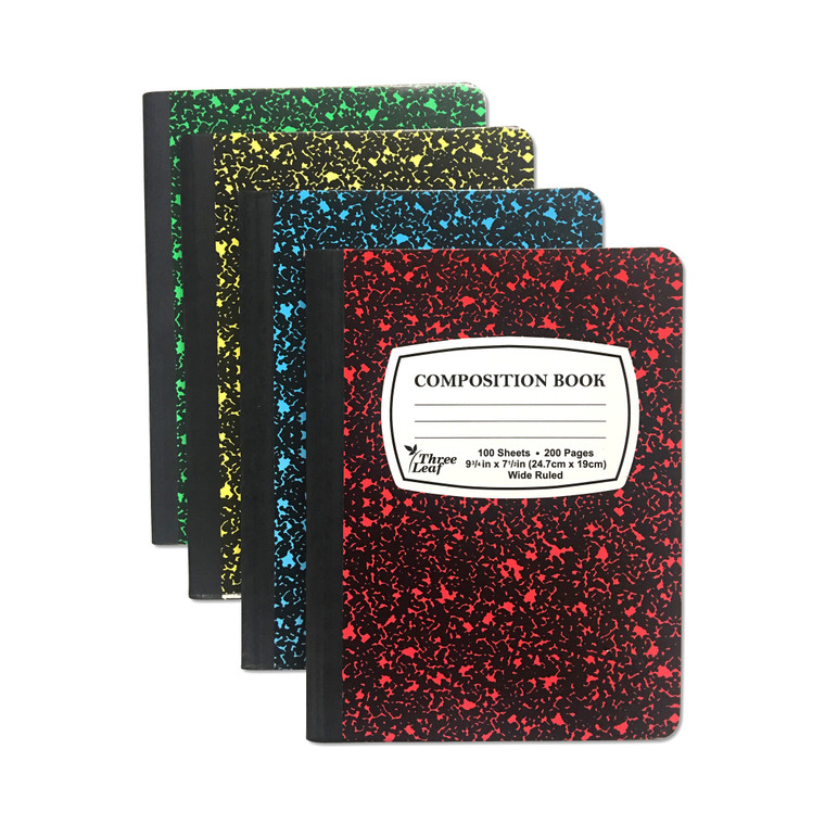 Assorted Colors Wide Ruled Composition Notebook, 100 Sheets
