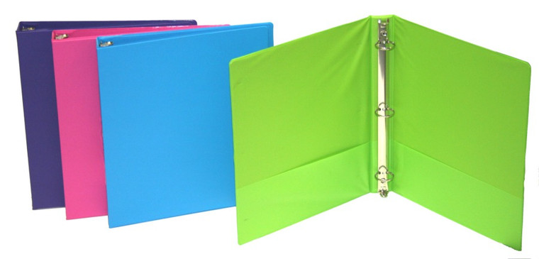 Creative Colors 1" Binder - Inner Pockets - Bright Colors