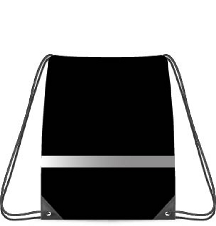 Arctic Star Black Nylon Drawstring Bag with Stripe