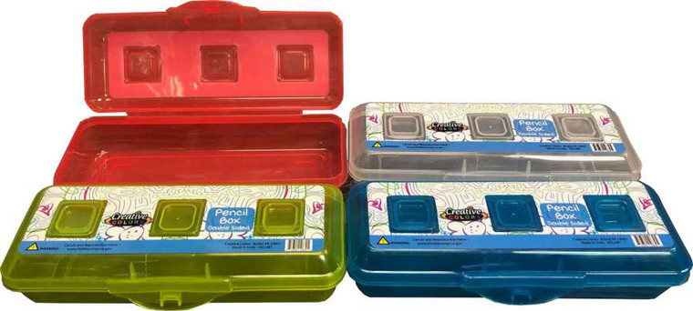 Pencil Box - Plastic - 4 Colors - 8.25 X 3.36 X 1.875 IN