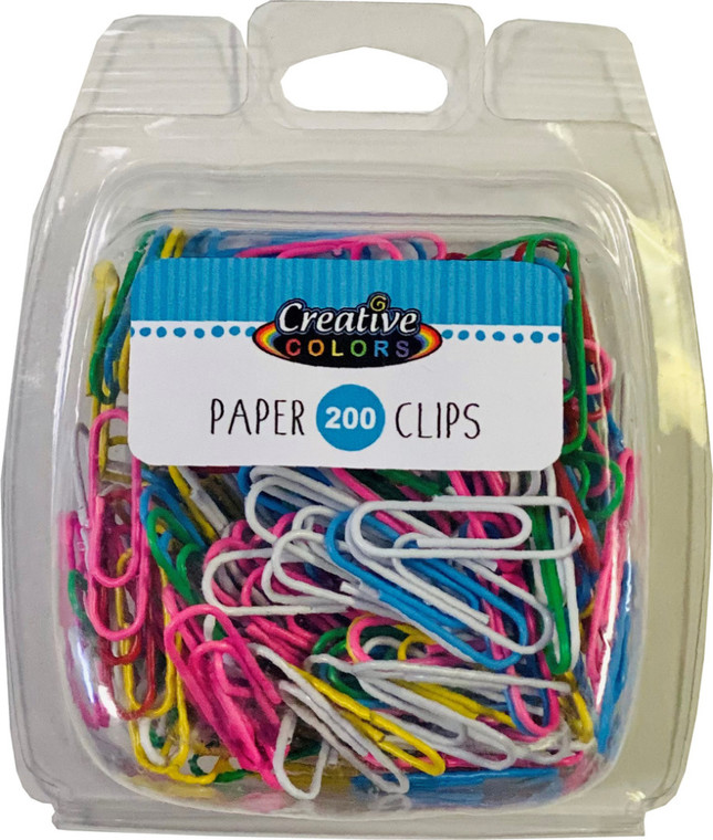 Creative Colors Paper Clips - Small - 200ct - Plastic Coated