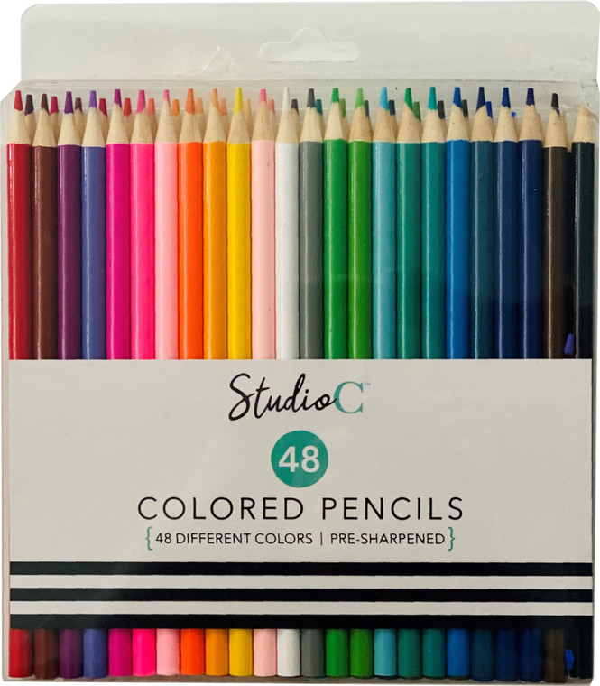 Studio C Colored Pencils - 48ct - Pre Sharpened - Acetate Box