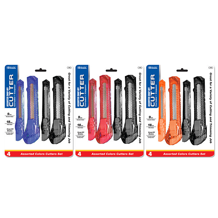 BAZIC Jumbo & Mini Multipurpose Cutter (4/Pack)