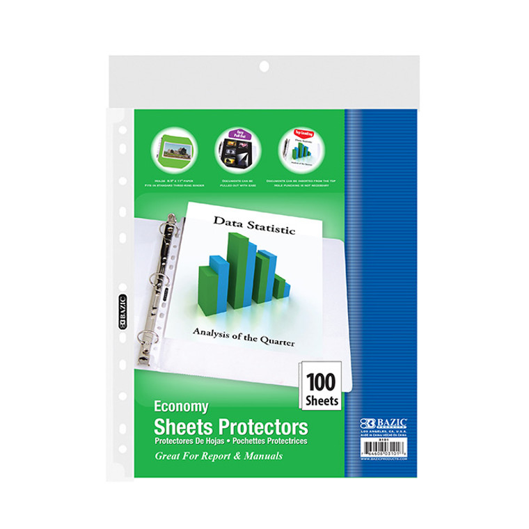 BAZIC Economy Weight Top Loading Sheet Protectors (100/Pack)