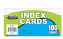 Creative Colors Index Cards - 100ct - 3 X 5 Inch - White - Ruled