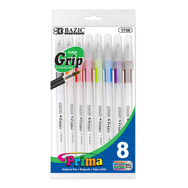 BAZIC 8 Color Prima Stick Pen w/ Cushion Grip BAZIC 8 Color Prima Stick Pen w/ Cushion Grip