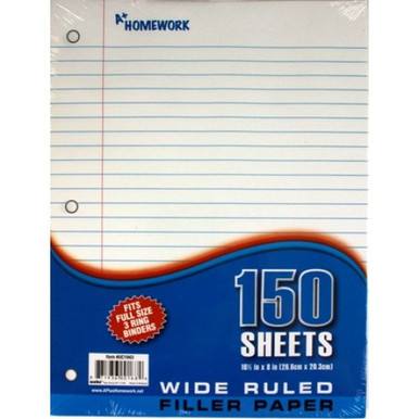 File Sheets Wide Ruled Filler Paper - Wide Ruled - 10.5