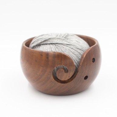 Rippled Wood Yarn Bowl by K+C by K+C