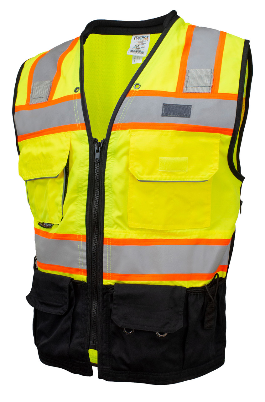 Fierce Safety Premium Surveyors Class 2 Heavy Duty Vest, Tablet