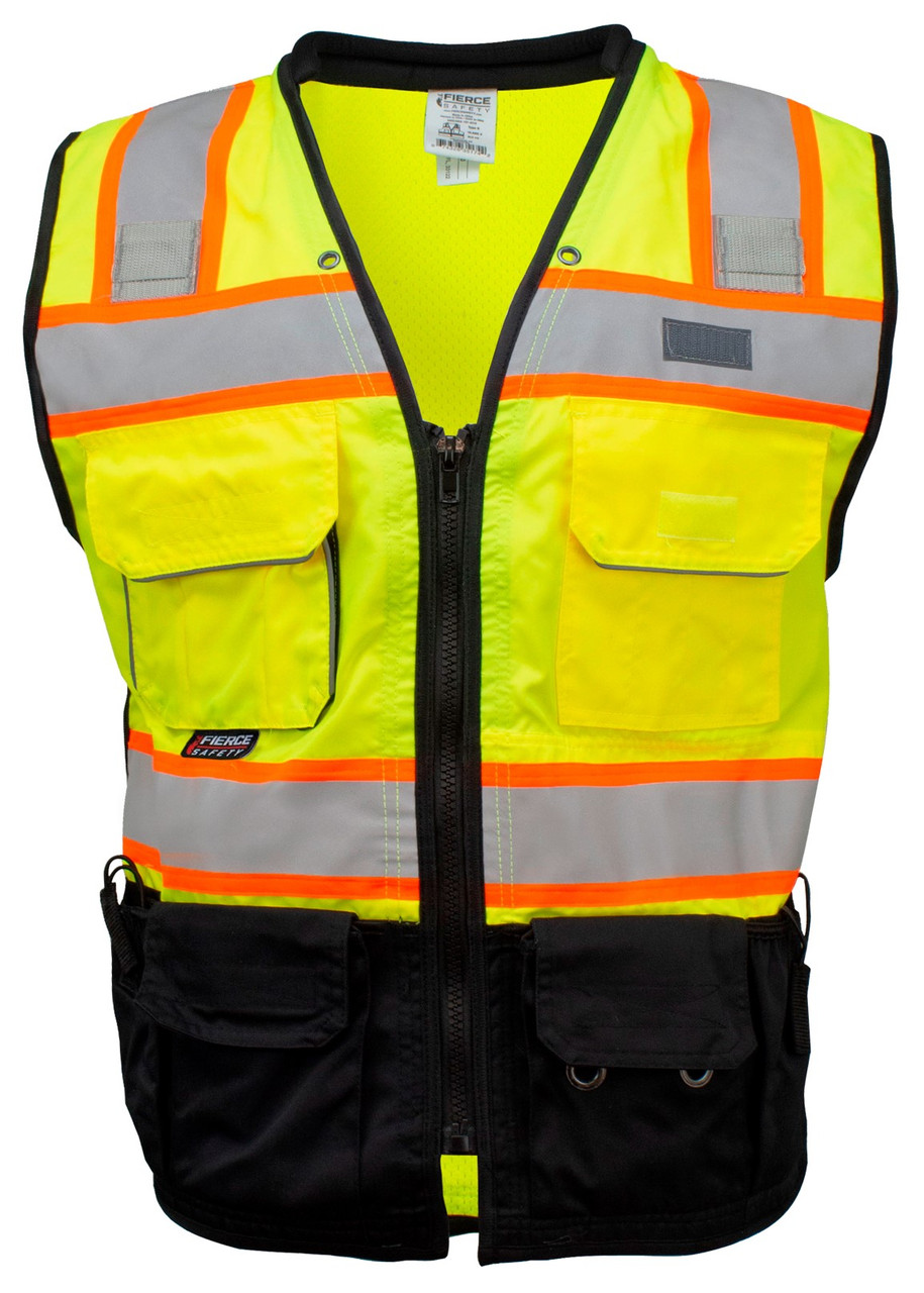 Fierce Safety Premium Surveyors Class 2 Heavy Duty Vest, Tablet
