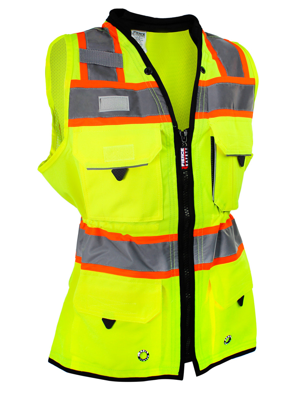 Women's Surveyors Class 2 Green Safety Vest with Tablet Pockets